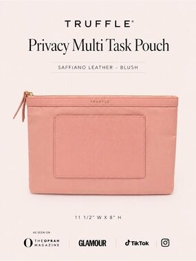 Truffle Privacy Multi-Tasking Pouch Blush Nylon Tech Organizer Case